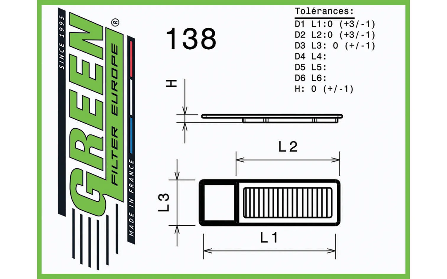 Filtre à air pour CITROEN NEMO 1,3L BLUE HDI (80 cv) années 10/15> ref. P950458 – Image 2