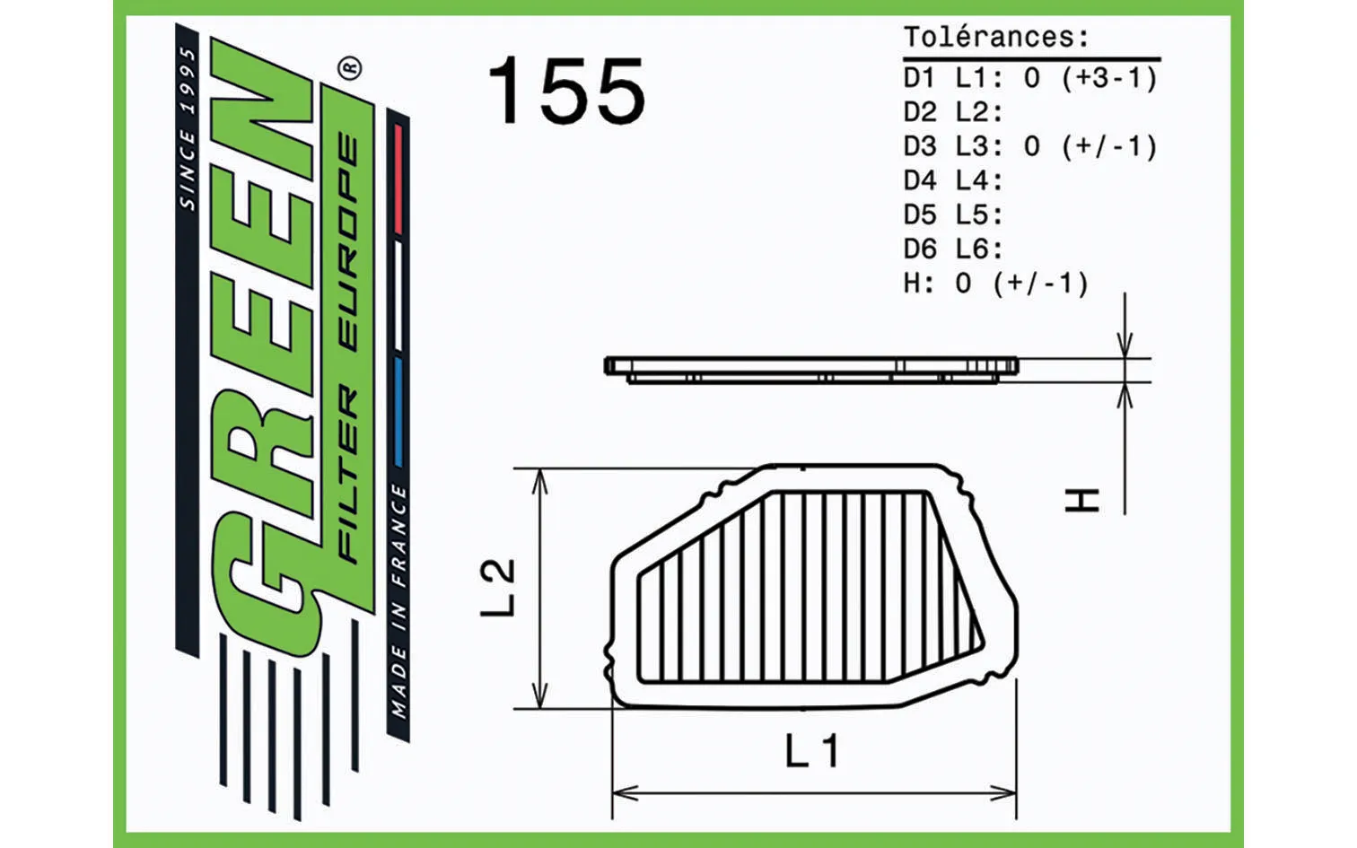 Filtre à air pour HONDA ACCORD COUPE (CE1) 2,2L i 16V (150 cv) années 93>98 ref. P960157 – Image 2